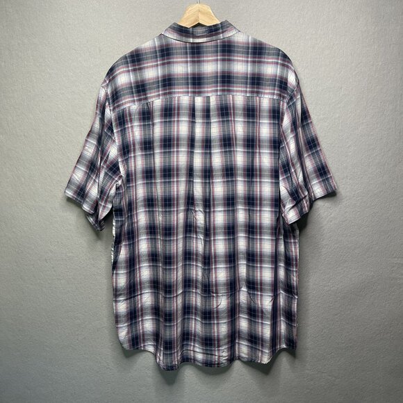 Vintage Quiksilver Mens XXL Plaid Short Sleeve Button-Up Shirt Tencel Blend - Picture 5 of 8